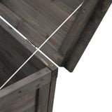 Garden Storage Box Anthracite 198.5x50x56.5 cm Solid Wood Fir - Close-Up Angle