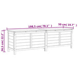 Garden Storage Box Anthracite 198.5x50x56.5 cm Solid Wood Fir - Low Angle