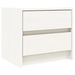 Bedside Cabinet White 40x31x35.5 cm Solid Wood Pine
