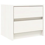 Bedside Cabinet White 40x31x35.5 cm Solid Wood Pine - Front View