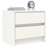 Bedside Cabinet White 40x31x35.5 cm Solid Wood Pine - Side View