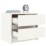 Bedside Cabinet White 40x31x35.5 cm Solid Wood Pine - Top-Down View