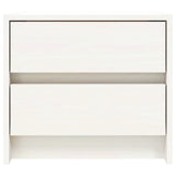 Bedside Cabinet White 40x31x35.5 cm Solid Wood Pine - 45-Degree Angle