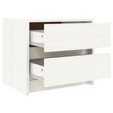 Bedside Cabinet White 40x31x35.5 cm Solid Wood Pine - Rear View