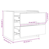 Bedside Cabinet White 40x31x35.5 cm Solid Wood Pine
