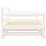 Daybed with Trundle without Mattress White 90x190 cm Solid Wood - Rear View
