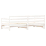 Daybed with Trundle without Mattress White 90x190 cm Solid Wood - Close-Up Angle