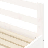 Daybed with Trundle without Mattress White 90x190 cm Solid Wood - Low Angle