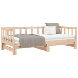 Day Bed with Trundle without Mattress 90x190 cm Solid Wood - 45-Degree Angle
