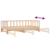 Day Bed with Trundle without Mattress 90x190 cm Solid Wood - Extra Image