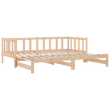 Day Bed with Trundle without Mattress 90x190 cm Solid Wood - Extra Image