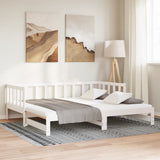 Day Bed with Trundle without Mattress White 90x190 cm Solid Wood - Top-Down View