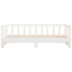 Day Bed with Trundle without Mattress White 90x190 cm Solid Wood