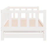 Day Bed with Trundle without Mattress White 90x190 cm Solid Wood
