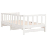 Day Bed with Trundle without Mattress White 90x190 cm Solid Wood - Low Angle