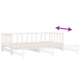 Day Bed with Trundle without Mattress White 90x190 cm Solid Wood - Extra Image