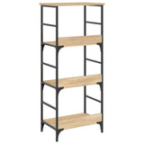 Bookshelf Sonoma Oak 50x33x117.5 cm Engineered Wood - Rear View