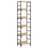 Bookshelf Sonoma Oak 50x33x188.5 cm Engineered Wood - Front View
