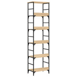 Bookshelf Sonoma Oak 50x33x188.5 cm Engineered Wood - Rear View