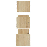 3 Piece Wall Shelf Set with Bars Sonoma Oak Engineered wood - 45-Degree Angle