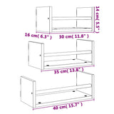 3 Piece Wall Shelf Set with Bars Sonoma Oak Engineered wood - Low Angle