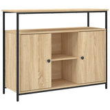 Sideboard Sonoma Oak 100x35x80 cm Engineered Wood - Front View