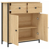 Sideboard Sonoma Oak 70x30x80 cm Engineered Wood - 45-Degree Angle