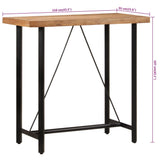 Bar Table 110x55x107 cm Solid Wood Acacia and Iron - Low Angle