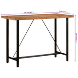 Bar Table 150x70x107 cm Solid Wood Acacia and Iron - Low Angle