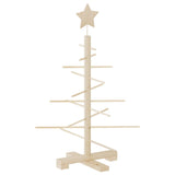 Wooden Christmas Tree for Decoration 75 cm Solid Wood Pine - Front View
