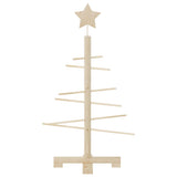 Wooden Christmas Tree for Decoration 75 cm Solid Wood Pine - Side View