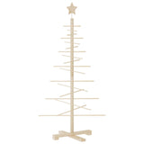 Wooden Christmas Tree for Decoration 125 cm Solid Wood Pine - Front View
