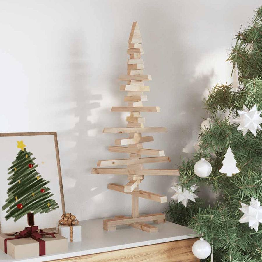 Wooden Christmas Tree for Decoration 90 cm Solid Wood Pine