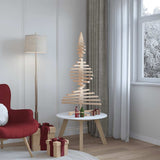 Wooden Christmas Tree for Decoration 120 cm Solid Wood Pine - Side View