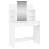 Dressing Table with Mirror White 96x39x142 cm - Front View