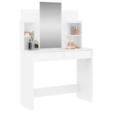Dressing Table with Mirror White 96x39x142 cm - Side View