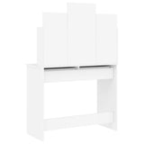 Dressing Table with Mirror White 96x39x142 cm - Close-Up Angle
