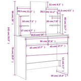 Dressing Table with Mirror White 96x39x142 cm - Extra Image