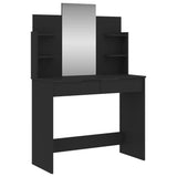 Dressing Table with Mirror Black 96x39x142 cm - Front View