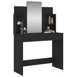 Dressing Table with Mirror Black 96x39x142 cm - Side View
