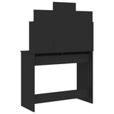 Dressing Table with Mirror Black 96x39x142 cm - Close-Up Angle