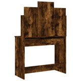 Dressing Table with Mirror Smoked Oak 96x39x142 cm - Close-Up Angle