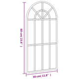 Wall Mirror Black 30x60 cm Arch Iron - Close-Up Angle