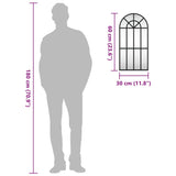 Wall Mirror Black 30x60 cm Arch Iron - Low Angle