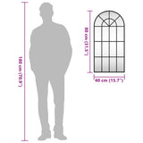 Wall Mirror Black 40x80 cm Arch Iron - Low Angle