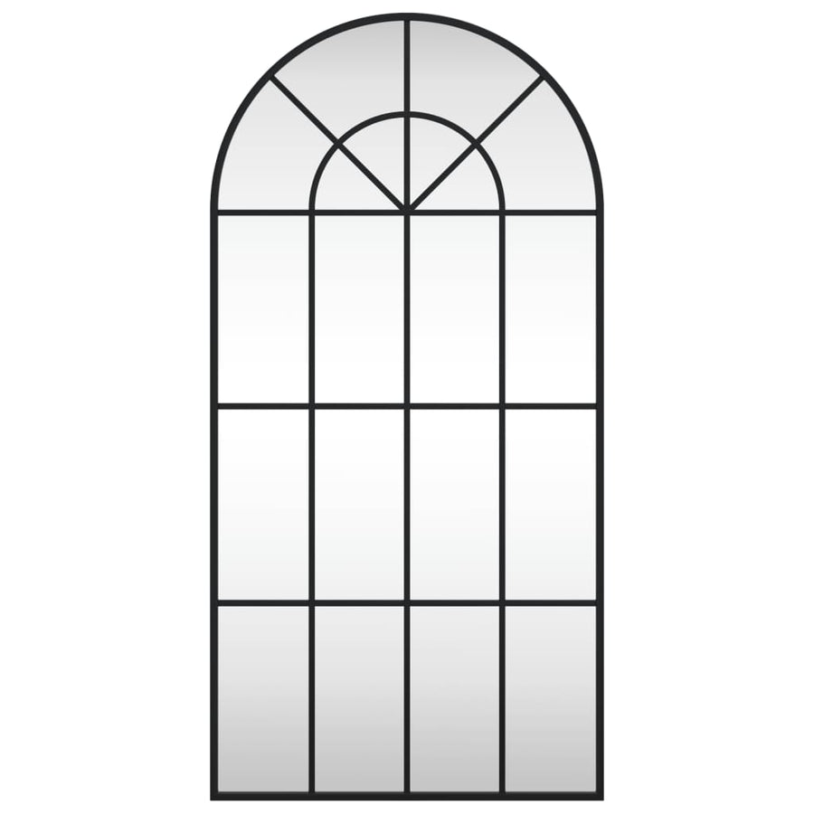 Wall Mirror Black 50x100 cm Arch Iron