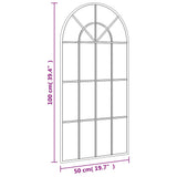 Wall Mirror Black 50x100 cm Arch Iron - Close-Up Angle