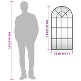 Wall Mirror Black 50x100 cm Arch Iron - Low Angle