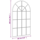 Wall Mirror Black 60x100 cm Arch Iron - Close-Up Angle