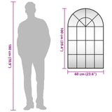Wall Mirror Black 60x100 cm Arch Iron